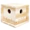 6" Unfinished Wood Modern Cube Birdhouse